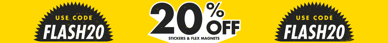 Flash Sale! 20% OFF Custom Stickers and Magnets